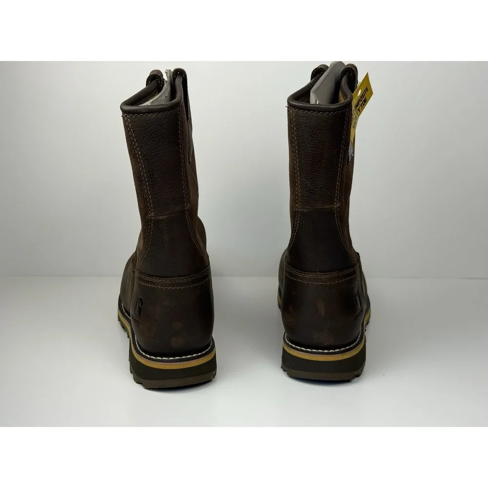 Carhartt Waterproof 10-Inch Men's Sz 9 Nano Composite Toe Pull Up Boots FP1453-M